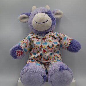 Build A Bear BAB Purple Lavender Spotted Cow Animal Plush 17" with Rainbow PJs